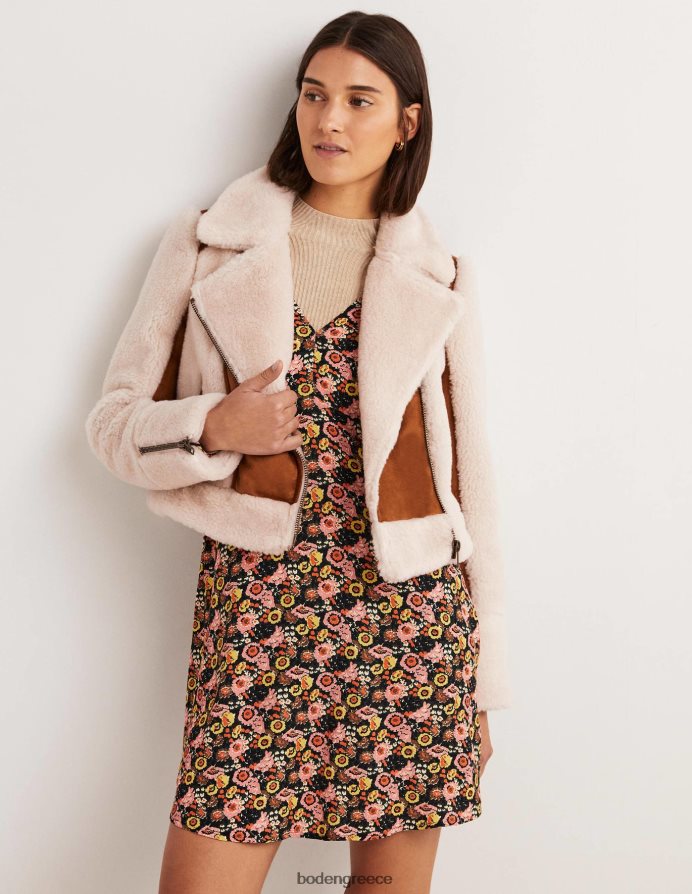 κούρεμα φουντουκιού είδη ένδυσης faux shearling biker jacket Boden γυναίκες 464PH81968