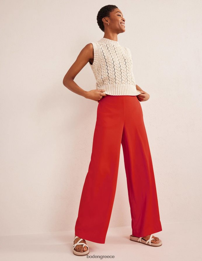 κόκκινο βερμίλιο είδη ένδυσης ρευστό φαρδύ παντελόνι Boden γυναίκες 464PH81038