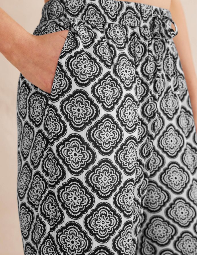 μαύρο & βοτανικό ρουζ είδη ένδυσης τσακισμένο παντελόνι Boden γυναίκες 464PH81494