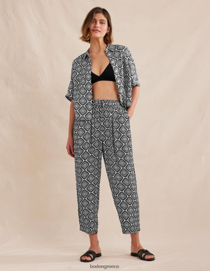 μαύρο & βοτανικό ρουζ είδη ένδυσης τσακισμένο παντελόνι Boden γυναίκες 464PH81494