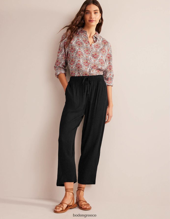 μαύρος είδη ένδυσης τσακισμένο παντελόνι Boden γυναίκες 464PH82173