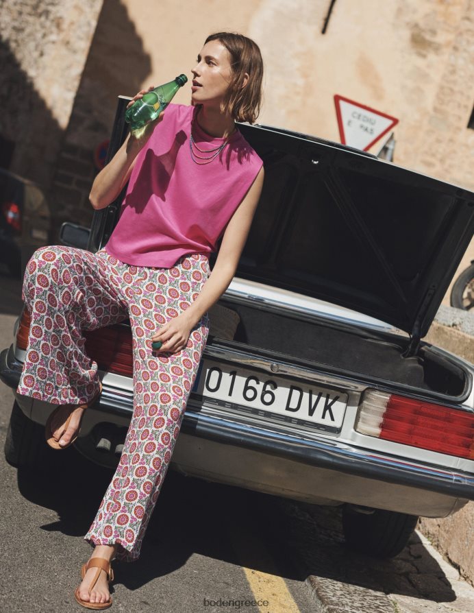 τζιν φιζ & κλωναράκι ηλίανθου είδη ένδυσης τσαλακωμένο φαρδύ παντελόνι Boden γυναίκες 464PH8337