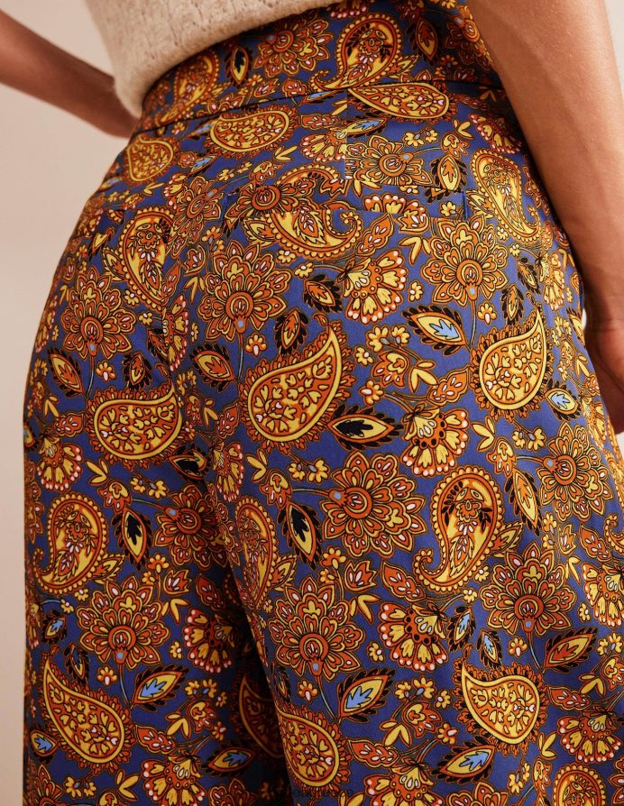 Harvest Gold & Paisley βεράντα είδη ένδυσης ρευστό φαρδύ παντελόνι Boden γυναίκες 464PH81552