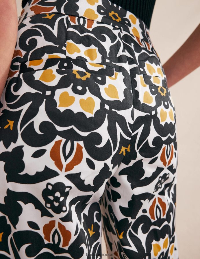 μαύρο & πλούσιο πόμο είδη ένδυσης εμπριμέ crop παντελόνι Boden γυναίκες 464PH81035