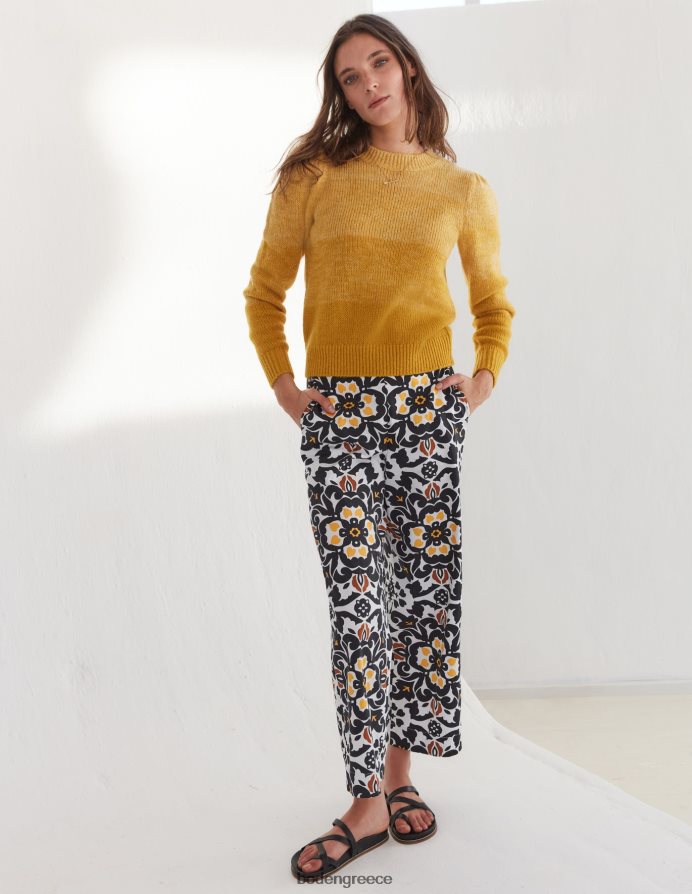 μαύρο & πλούσιο πόμο είδη ένδυσης εμπριμέ crop παντελόνι Boden γυναίκες 464PH81035