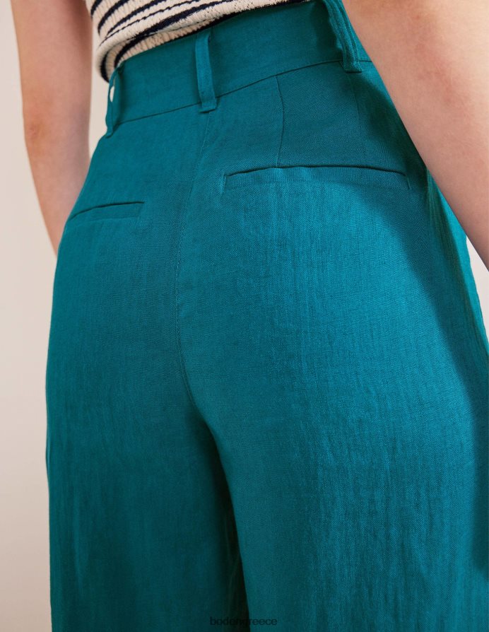 κρυστάλλινο γαλαζοπράσινο είδη ένδυσης λινό παντελόνι highbury Boden γυναίκες 464PH81207