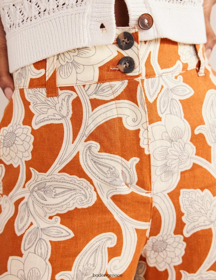 σκουριά & στροβιλισμός παισλεϋ είδη ένδυσης λινό παντελόνι highbury Boden γυναίκες 464PH82537