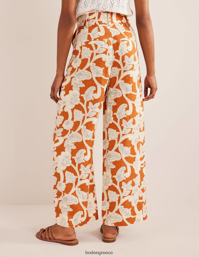 σκουριά & στροβιλισμός παισλεϋ είδη ένδυσης λινό παντελόνι highbury Boden γυναίκες 464PH82537