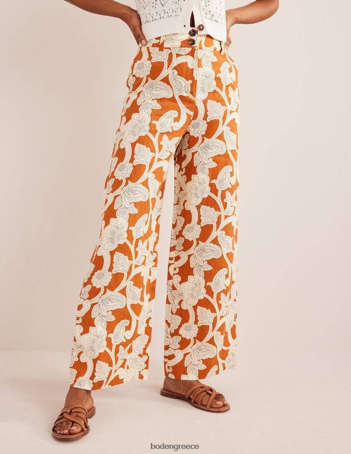 σκουριά & στροβιλισμός παισλεϋ είδη ένδυσης λινό παντελόνι highbury Boden γυναίκες 464PH82537