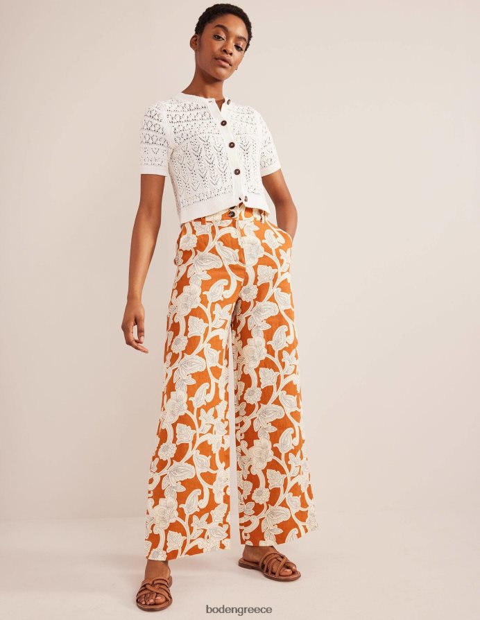 σκουριά & στροβιλισμός παισλεϋ είδη ένδυσης λινό παντελόνι highbury Boden γυναίκες 464PH82537