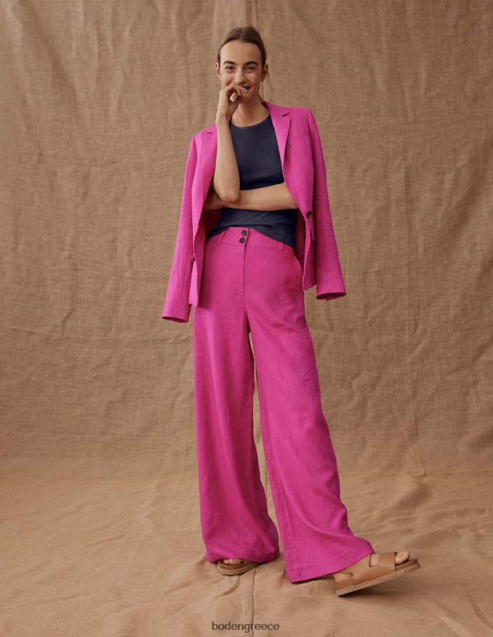 τριαντάφυλλο βιολετί είδη ένδυσης λινό παντελόνι highbury Boden γυναίκες 464PH82588