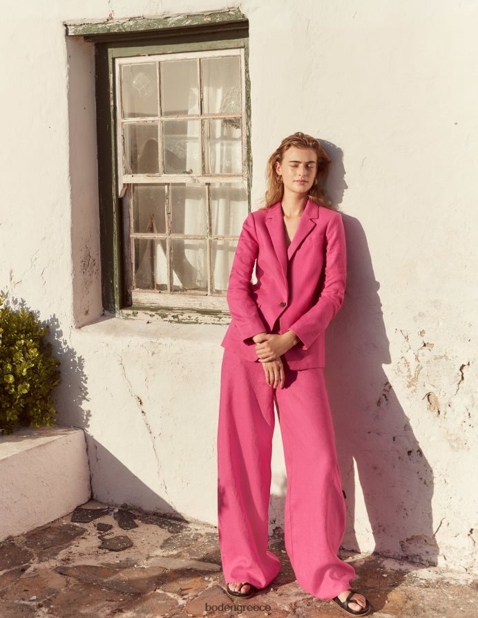 τριαντάφυλλο βιολετί είδη ένδυσης λινό παντελόνι highbury Boden γυναίκες 464PH82588