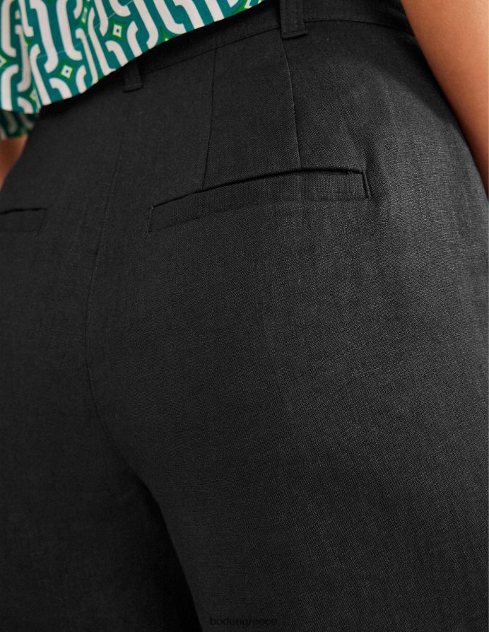 μαύρος είδη ένδυσης λινό παντελόνι highbury Boden γυναίκες 464PH8602