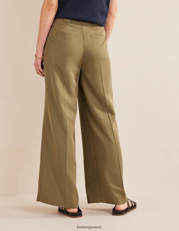 πλυμένο χακί είδη ένδυσης φαρδύ παντελόνι islington Boden γυναίκες 464PH81058