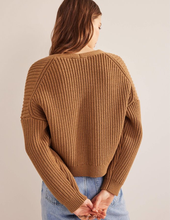 μελανζέ καμήλας είδη ένδυσης υπερμεγέθη ζακέτα με ραβδώσεις Boden γυναίκες 464PH81214