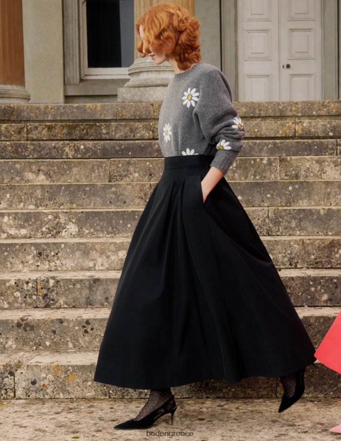 σκούρο γκρι μελανζέ είδη ένδυσης διακοσμημένο μάλλινο μπλουζάκι Boden γυναίκες 464PH81269