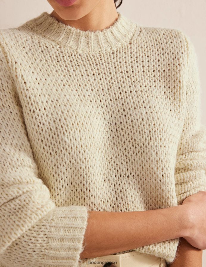 ζεστό ελεφαντόδοντο είδη ένδυσης χνουδωτό μπλουζάκι με ανοιχτή βελονιά Boden γυναίκες 464PH81383