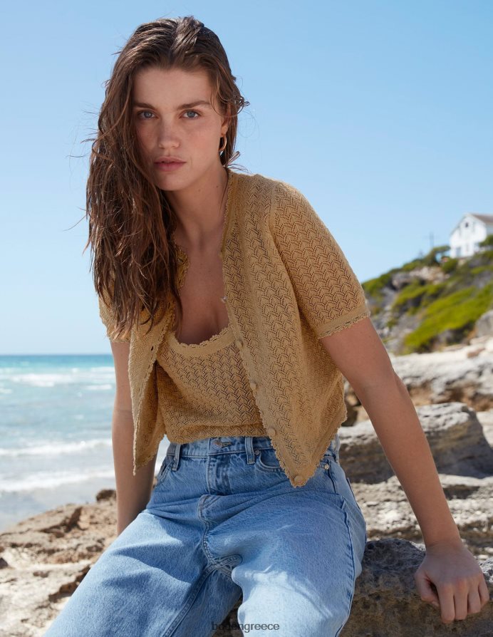 χρυσή λάμψη είδη ένδυσης κομμένη κοντομάνικη ζακέτα Boden γυναίκες 464PH81394