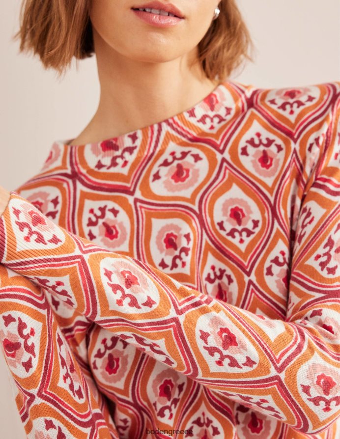 κουμκουάτ και γεωγραφικός καταρράκτης είδη ένδυσης εμπριμέ άλμα με ψηλό λαιμό Boden γυναίκες 464PH81486