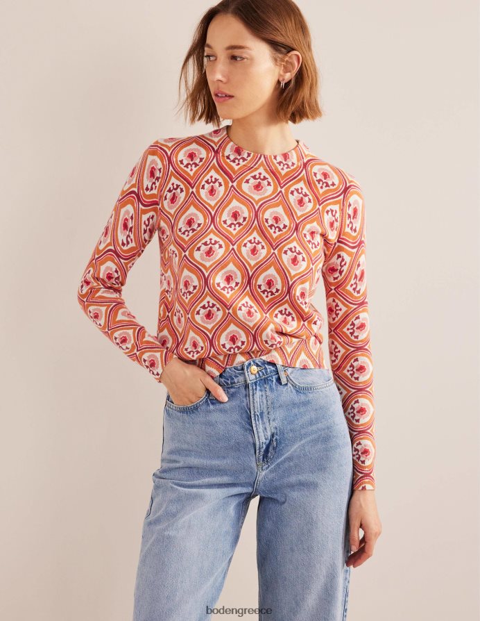 κουμκουάτ και γεωγραφικός καταρράκτης είδη ένδυσης εμπριμέ άλμα με ψηλό λαιμό Boden γυναίκες 464PH81486