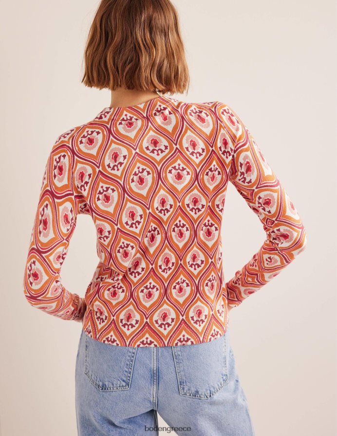 κουμκουάτ και γεωγραφικός καταρράκτης είδη ένδυσης εμπριμέ άλμα με ψηλό λαιμό Boden γυναίκες 464PH81486