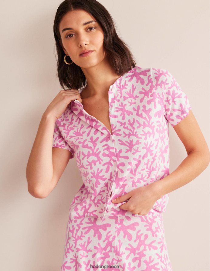 άνθη δαμασκηνιάς & αφηρημένο φύλλωμα είδη ένδυσης στάμπα ζακέτα παραλίας Boden γυναίκες 464PH81505