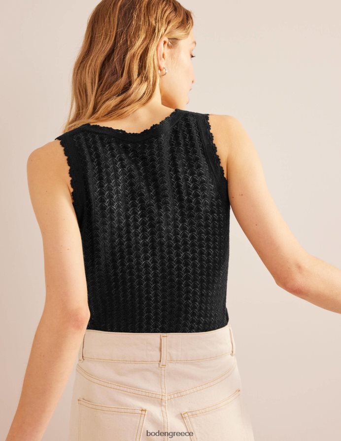 μαύρος είδη ένδυσης δεξαμενή με πλεκτό πουέντ Boden γυναίκες 464PH81583