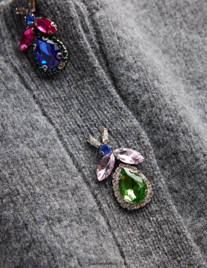 σκούρο γκρι μελανζέ είδη ένδυσης στολισμένη ζακέτα με σφάλματα Boden γυναίκες 464PH81678