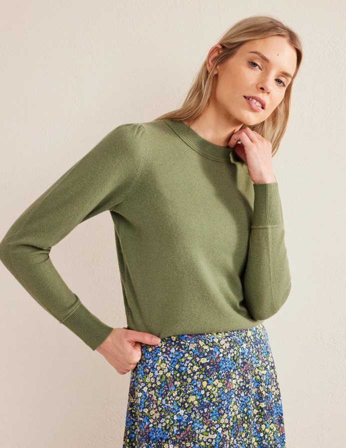 πέτρινο πράσινο είδη ένδυσης Μπλούζα ώμου από κασμίρι Boden γυναίκες 464PH81699