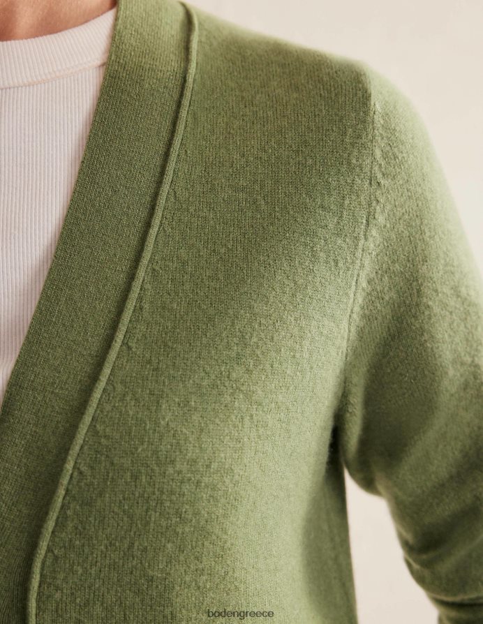 πέτρινο πράσινο είδη ένδυσης Ζακέτα με λαιμόκοψη από κασμίρ Boden γυναίκες 464PH81838