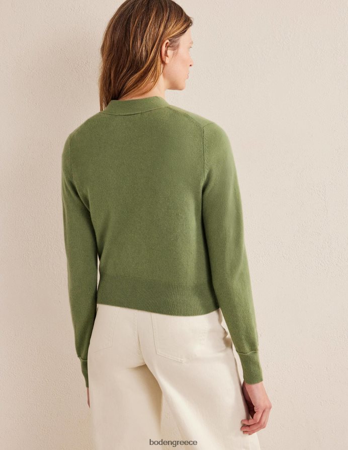 πέτρινο πράσινο είδη ένδυσης Ζακέτα με λαιμόκοψη από κασμίρ Boden γυναίκες 464PH81838