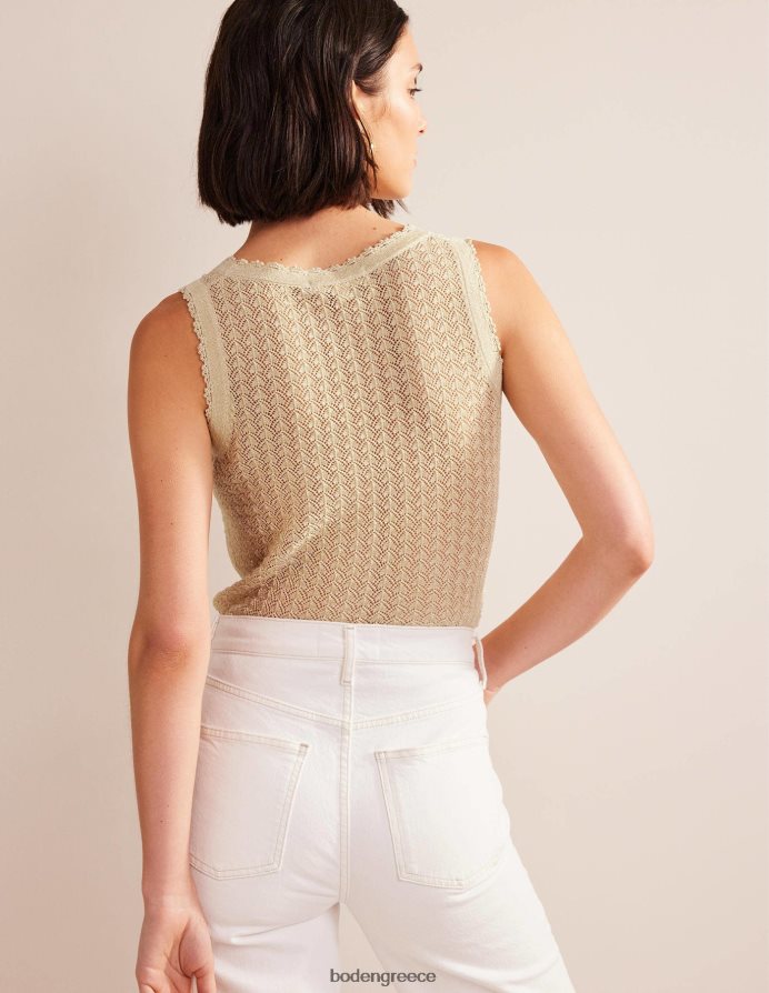 χρυσή λάμψη είδη ένδυσης δεξαμενή με πλεκτό πουέντ Boden γυναίκες 464PH81896