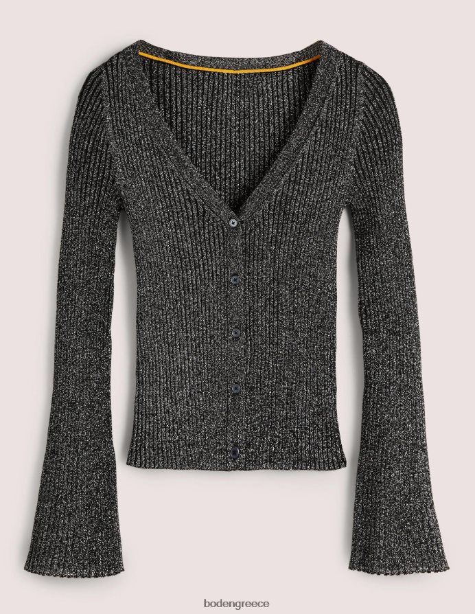 ασημί & μαύρο είδη ένδυσης μεταλλική ζακέτα με ραβδώσεις Boden γυναίκες 464PH82019