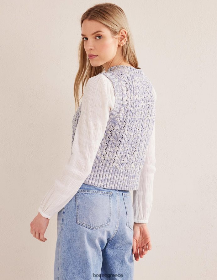 μπλε χιονοθύελλα & ελεφαντόδοντο μάργα είδη ένδυσης δεξαμενή πλεκτού καλωδίου Boden γυναίκες 464PH82027