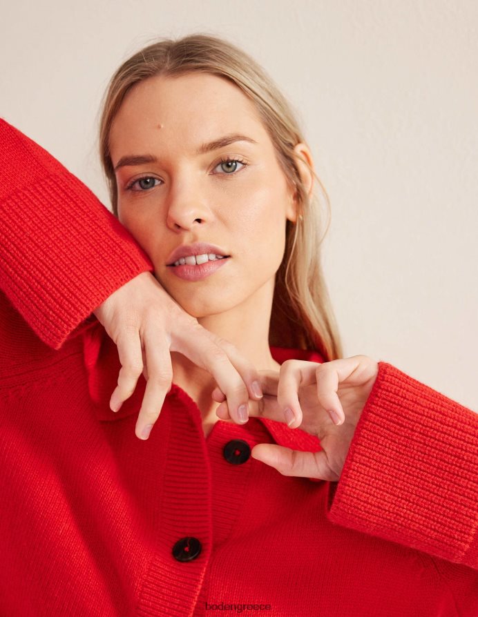 κόκκινο υψηλού κινδύνου είδη ένδυσης ζακέτα με γιακά Boden γυναίκες 464PH82214