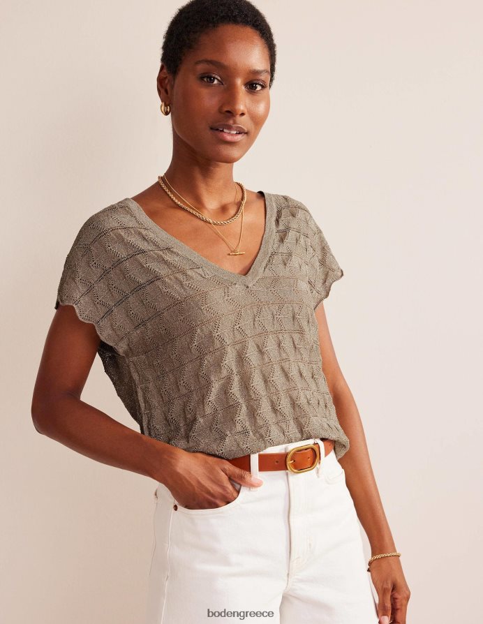 μεταλλική πέτρα είδη ένδυσης πλεκτό τοπ θαλάσσης με λαιμόκοψη Boden γυναίκες 464PH8615