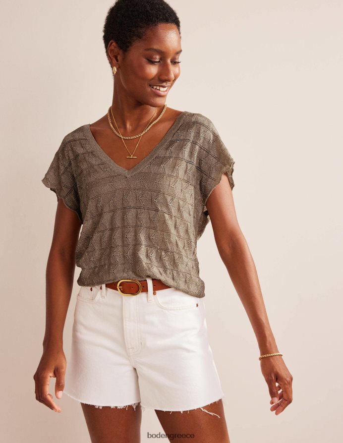 μεταλλική πέτρα είδη ένδυσης πλεκτό τοπ θαλάσσης με λαιμόκοψη Boden γυναίκες 464PH8615