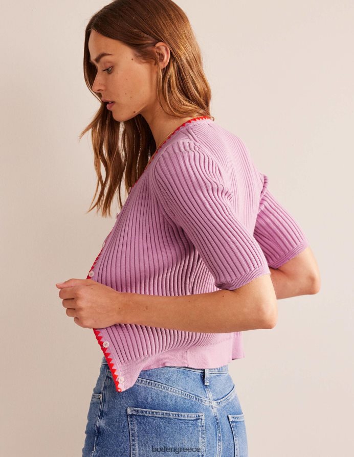 απαλή λεβάντα είδη ένδυσης ζακέτα με βελονάκι με ραβδώσεις Boden γυναίκες 464PH8619