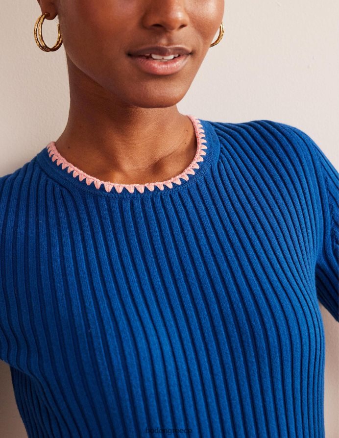 ζαφείρι είδη ένδυσης πλεκτό μπλουζάκι με βελονάκι Boden γυναίκες 464PH8622