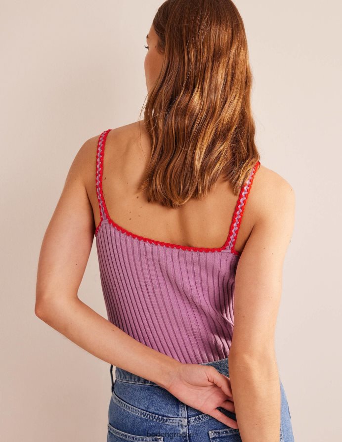 απαλή λεβάντα είδη ένδυσης γιλέκο crop πλεκτό με βελονάκι Boden γυναίκες 464PH8629