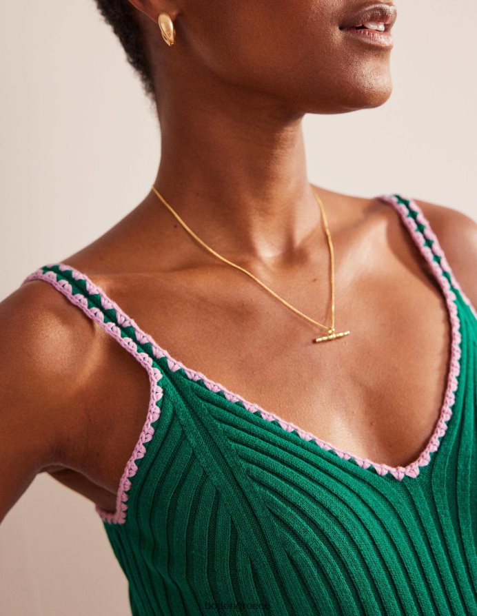 φωτεινό σμαράγδι είδη ένδυσης γιλέκο crop πλεκτό με βελονάκι Boden γυναίκες 464PH8630