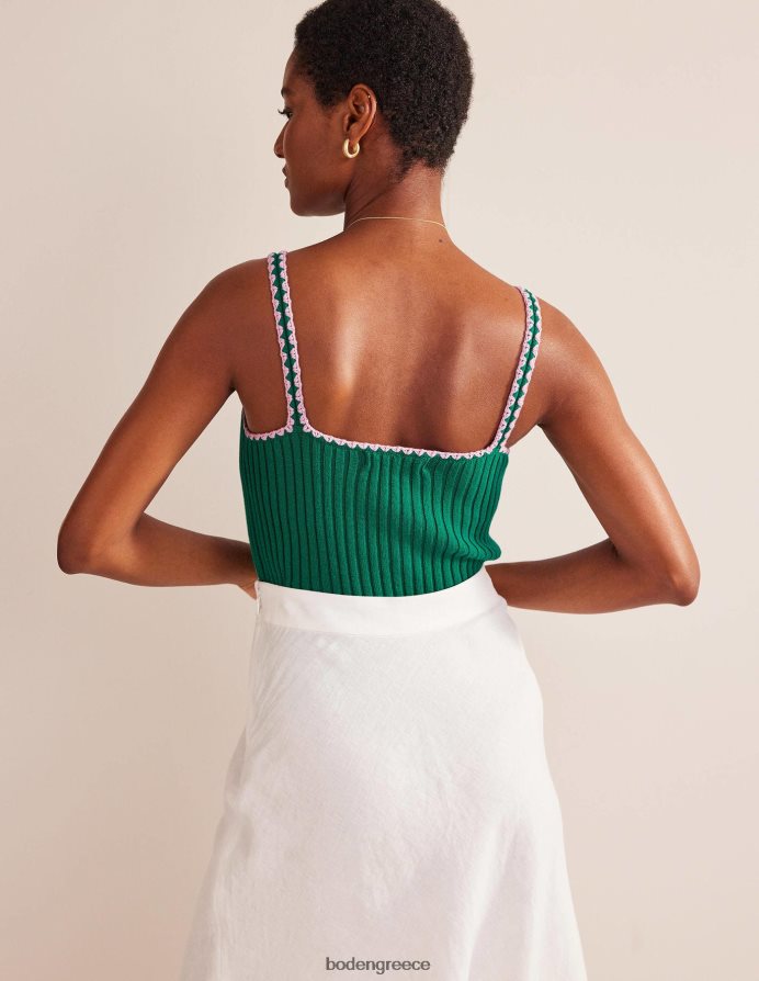 φωτεινό σμαράγδι είδη ένδυσης γιλέκο crop πλεκτό με βελονάκι Boden γυναίκες 464PH8630