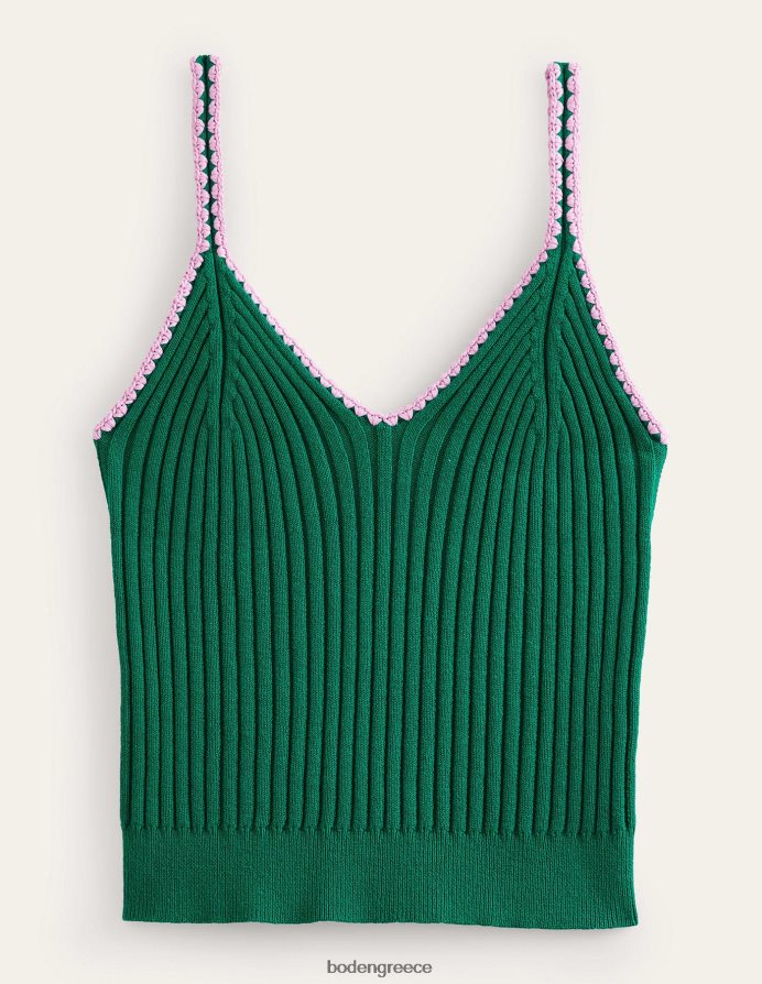 φωτεινό σμαράγδι είδη ένδυσης γιλέκο crop πλεκτό με βελονάκι Boden γυναίκες 464PH8630