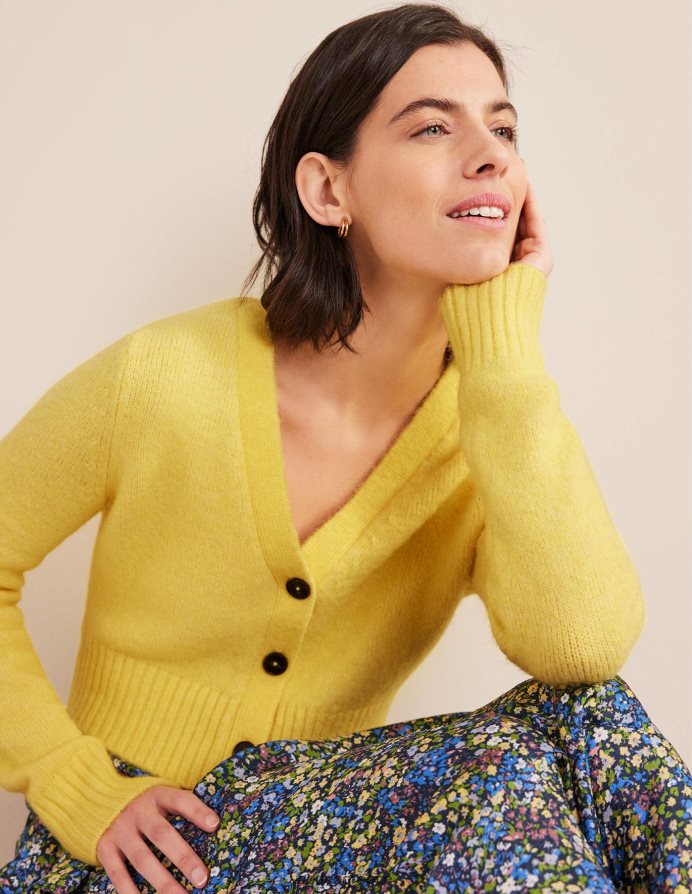 αγριομέλισσα είδη ένδυσης αφράτη cropped ζακέτα με λαιμόκοψη Boden γυναίκες 464PH81673