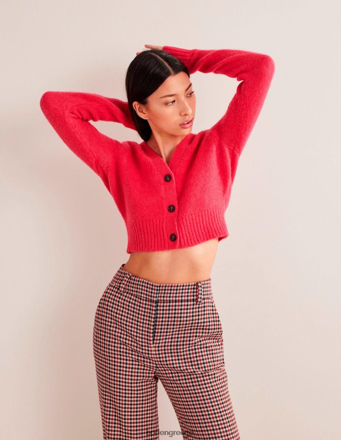 εικονικό ροζ είδη ένδυσης αφράτη cropped ζακέτα με λαιμόκοψη Boden γυναίκες 464PH81756