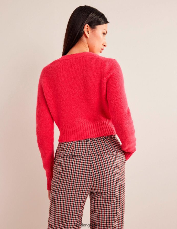 εικονικό ροζ είδη ένδυσης αφράτη cropped ζακέτα με λαιμόκοψη Boden γυναίκες 464PH81756