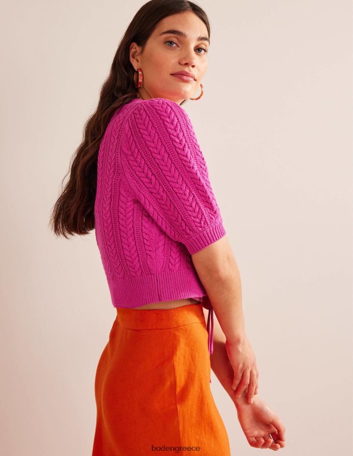 ροζ φλοξ είδη ένδυσης cropped ζακέτα με φιόγκο Boden γυναίκες 464PH8625