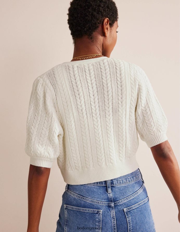 ζεστό ελεφαντόδοντο είδη ένδυσης cropped ζακέτα με φιόγκο Boden γυναίκες 464PH8627