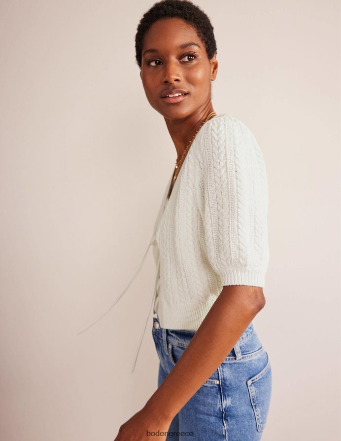 ζεστό ελεφαντόδοντο είδη ένδυσης cropped ζακέτα με φιόγκο Boden γυναίκες 464PH8627