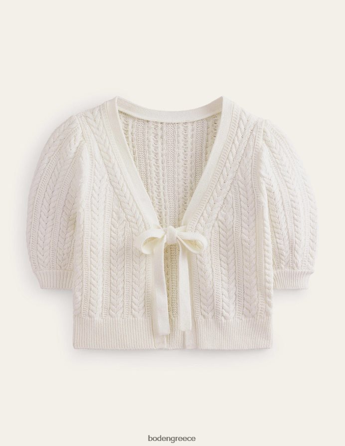 ζεστό ελεφαντόδοντο είδη ένδυσης cropped ζακέτα με φιόγκο Boden γυναίκες 464PH8627